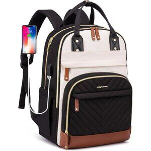 Womens laptop backpack 15 inch waterproof USB travel work bag anti theft